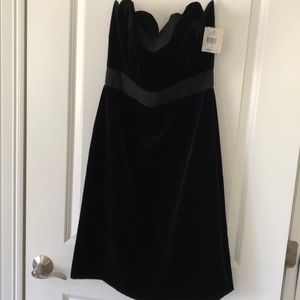 Molly strapless black velvet dress
